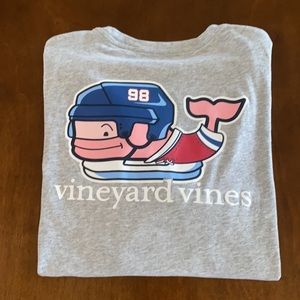 Vineyard Vines Boy’s Size (L) Long sleeve Hockey T-shirt.  Light Grey